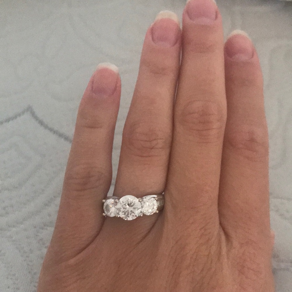 Cubic zirconia 3 stone ring